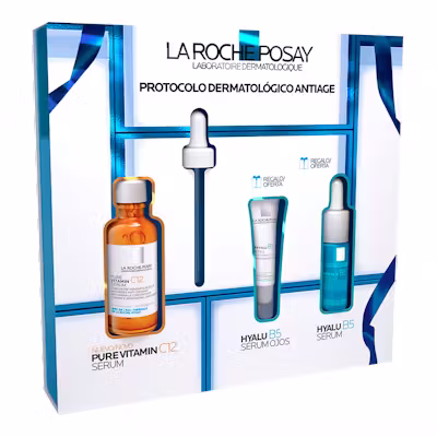 La Roche-Posay Pack Pure Vitamin C12: Serum Pure Vitamin C12 30ml + Contorno de Ojos Hyalu B5 5ml + Serum Hyalu B5 10ml