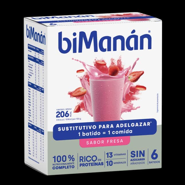 biManán Batido Sustitutivo Fresa 6 unidades